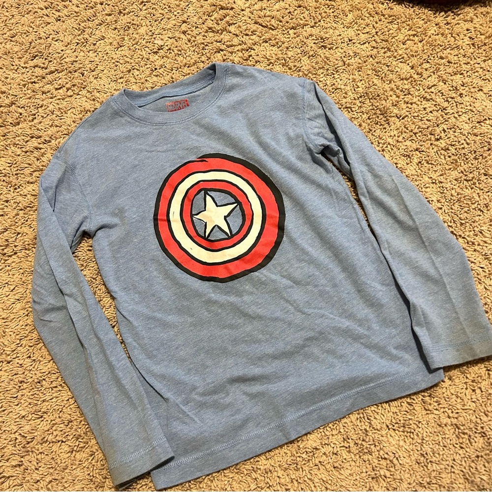 Marvel Captain America Long Sleeve Shirt Boys Small